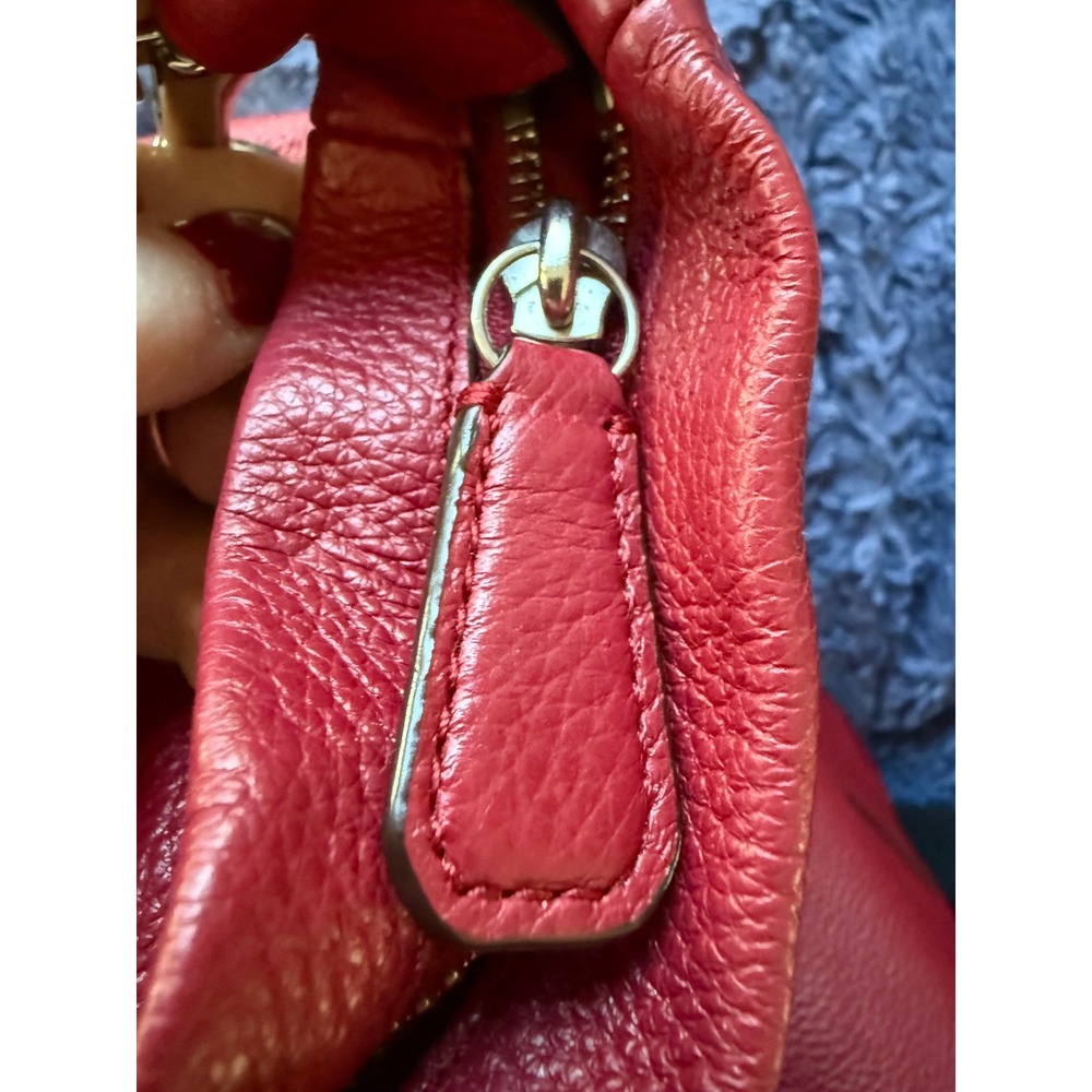 Coach Park Red Pebble Leather Hobo Shoulder Bag Purse Handbag F23293 - Picture 5 of 16